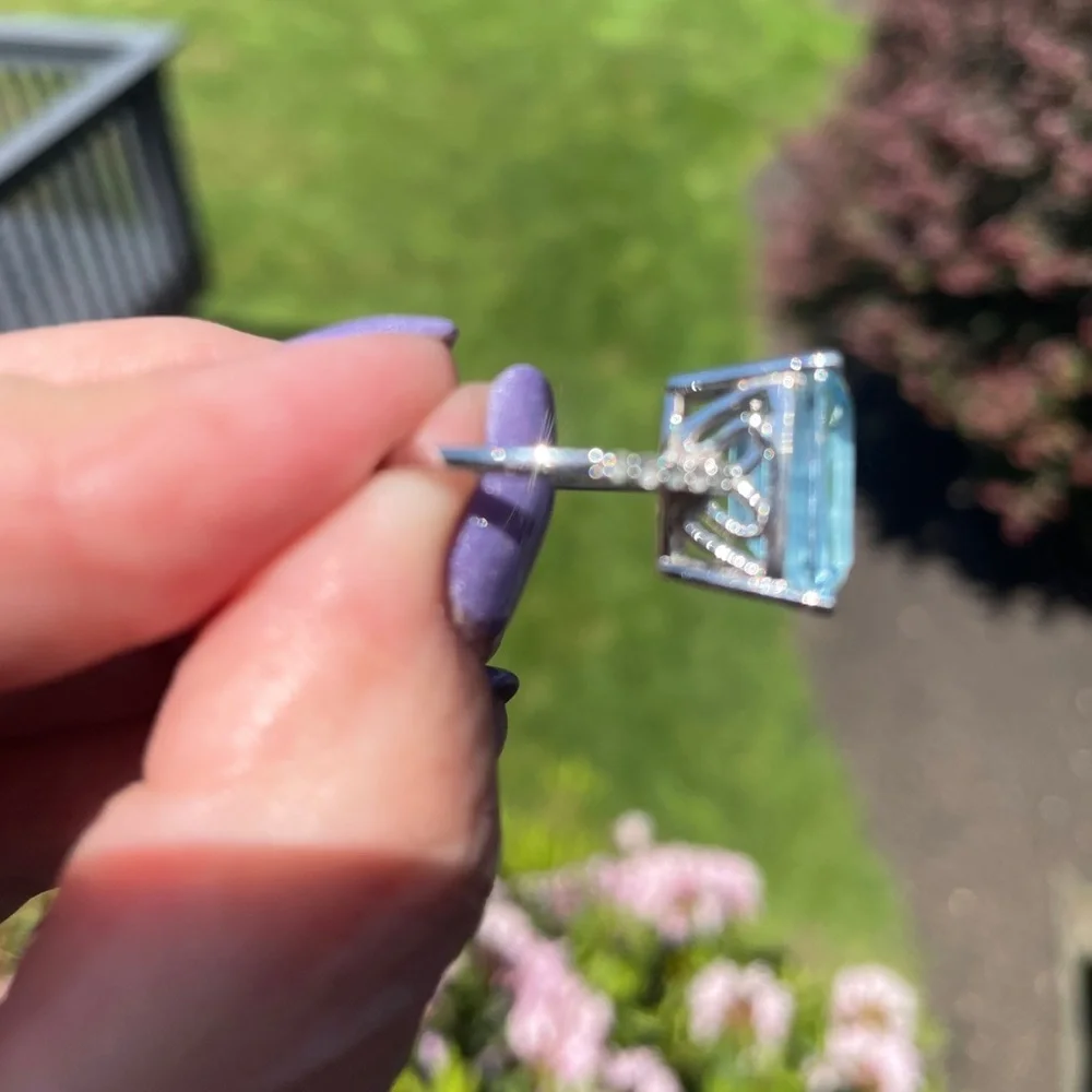 Sterling silver blue topaz ring - Picture 3 of 4